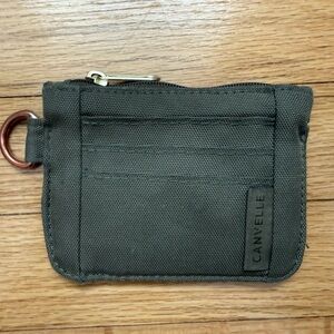 Canvelle Slim Wallet - Olive / Card Holder (with Key Ring) - orig. $55.00